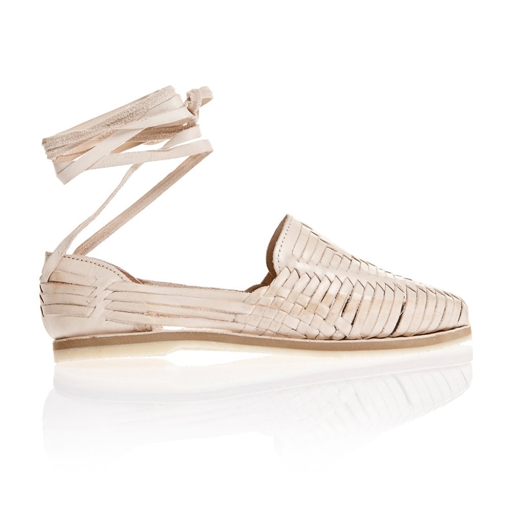 Brother Vellies Pink and Tan Woven Sandals